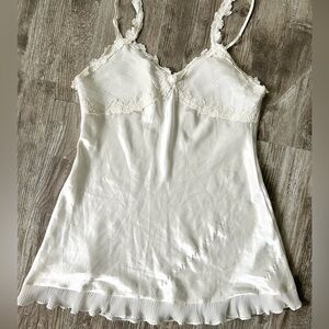 *SOLD!* LAI Design White Silky Pearl Slip Lingerie Dress